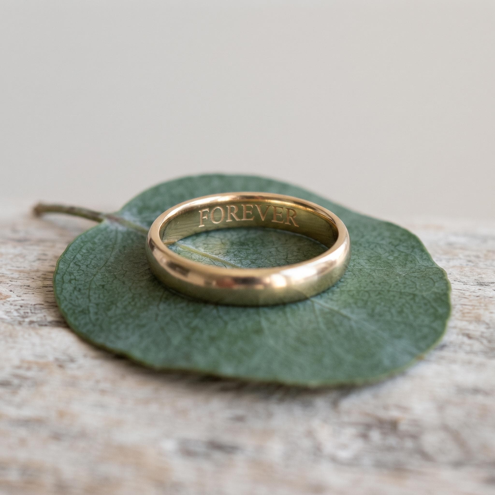 Personalized Gold Band Ring – Hidden 
