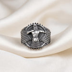 Sterling Silver Faravahar Signet Ring, Persian Winged Symbol, Zoroastrian Jewelry