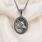 Handmade Sterling Silver Wolf Pendant Necklace, Oxidized Viking Talisman, Men's Animal Jewelry