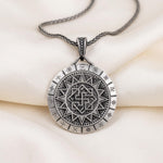 Sterling Silver Kolovrat Sun Cross Pendant, Slavic Viking Talisman Necklace, Oxidized Finish