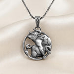 Sterling Silver Taurus Bull Pendant Necklace, Oxidized Zodiac Charm, Astrology Gift