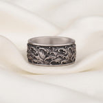Handmade Sterling Silver Ocean Wave Ring, Oxidized Surf Jewelry, Comfort Fit Band