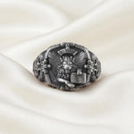 Sterling Silver Winged Lion Signet Ring, Gothic Medieval Heraldry Jewelry