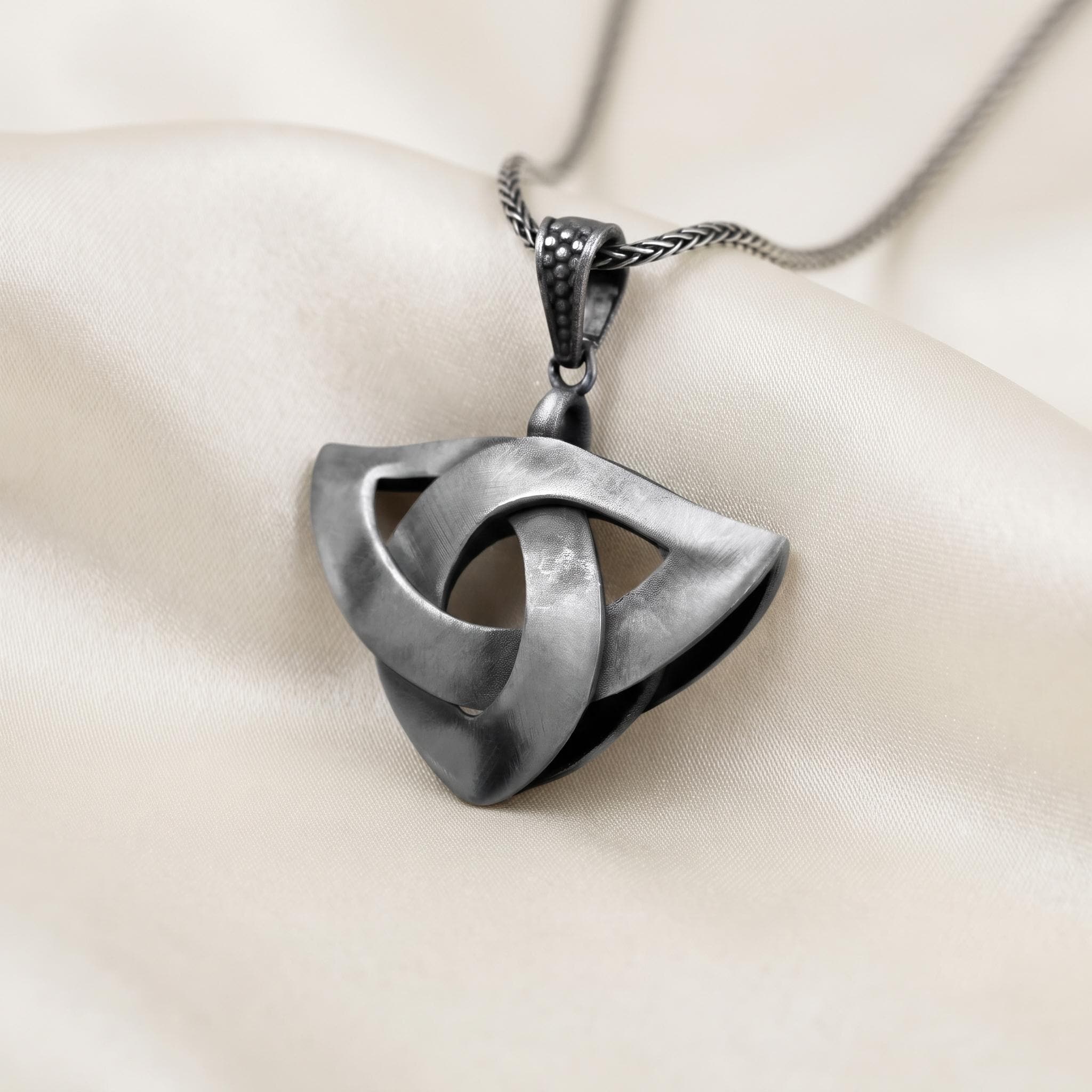 Sterling Silver Celtic Knot Pendant, Triquetra Necklace, Viking Amulet Jewelry