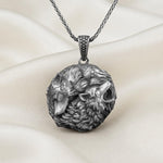 Handmade Sterling Silver Wolf Pendant, Oxidized Gothic Necklace, Viking Amulet Gift