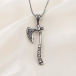 Sterling Silver Viking Axe Pendant, Celtic Knotwork, Norse Warrior Necklace