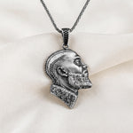 Nipsey Hussle Portrait Pendant, Marathon Continues Necklace, Oxidized Sterling Silver Hip Hop Jewelry